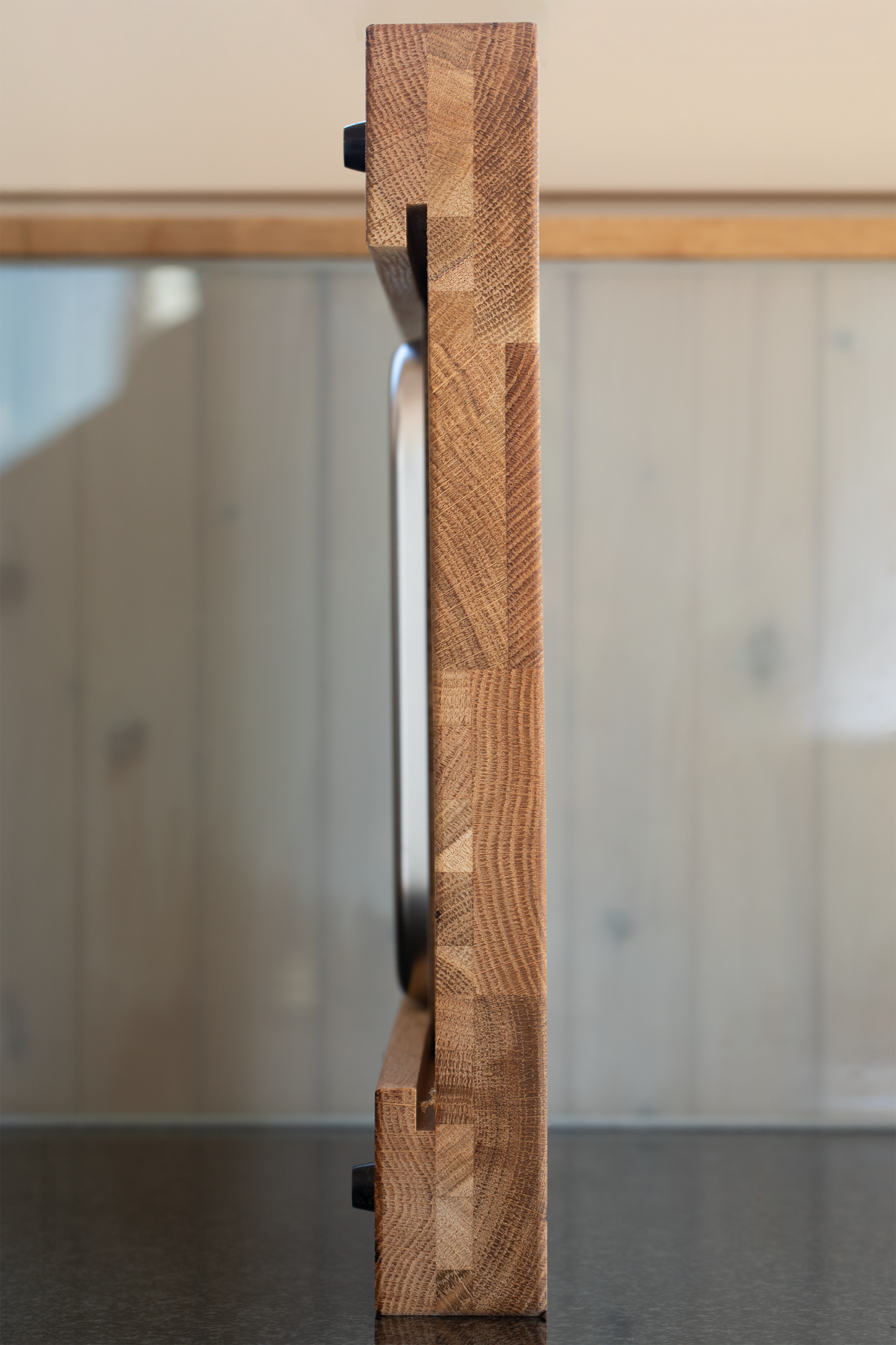 Version 1 WBecker Eichenholz Schneidebrett mit Auffangschalen 20mm