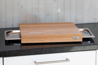 Version 1 WBecker Eichenholz Schneidebrett mit Auffangschalen 20mm