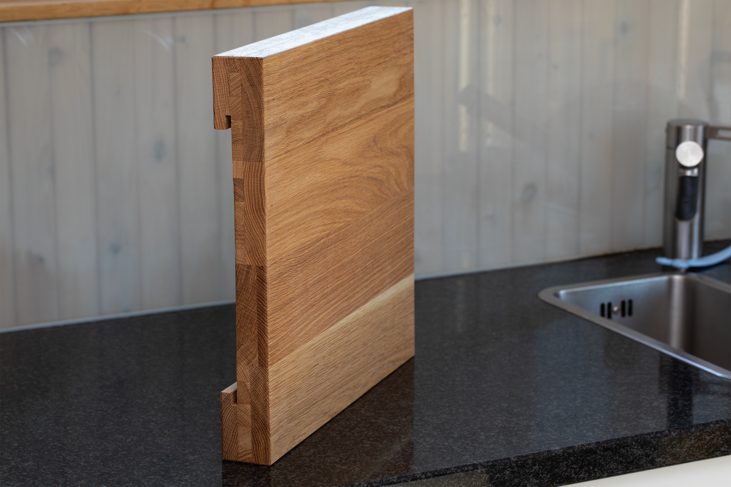 Version 1 WBecker Eichenholz Schneidebrett mit Auffangschalen 20mm